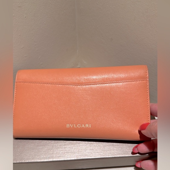 BVLGARI Serpenti Forever Continental wallet carnelian coral nappa leather $1000 - Picture 7 of 12